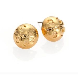 Tory Burch Gold Dome Medallion Earrings